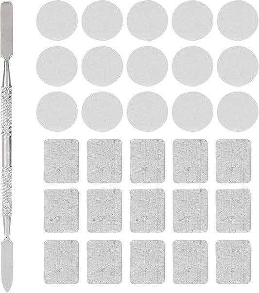 31pcs Metal Stickers for Eyeshadow Palette Set, Empty Eyeshadow Makeup Palette, Metal Stickers Colorful Empty Palette Sticker for Eyeshadow Palette Set (15Pcs Round + 15Pcs), Wholesale Business