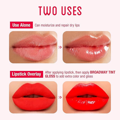 Ruby Kisses Broadway Vita-Lip Tinted Lip Gloss (9 Pack) Ultra-Hydrating, Nourishing, Soothing Formula with Vitamins, High-Shine Non-Sticky Lip Balm with Rosehip+Coconut Oil, Pink, Red & Brown Shades