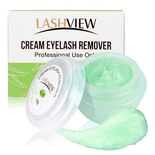 LASHVIEW Eyelash Extension Remover Cream, Light Aloe Flavor, Professional Adhesive Remover for Salon, 10g