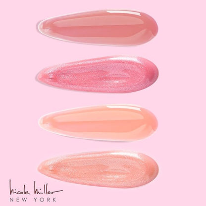 Nicole Miller Lip Gloss Collection Shimmery Glosses for Women and Girls Long Lasting Color Set with Rich Varied Colors, Peach, 10 Count (Pack of 1)