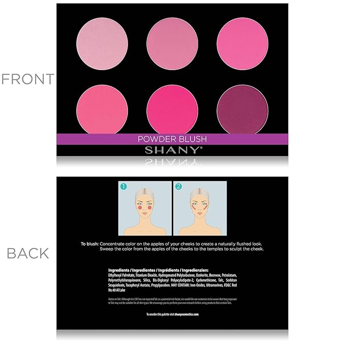SHANY Shimmer & Matte Cool-Toned Blush Palette - Layer 5 - Refill for the 6 Layer Mini Masterpiece Collection Makeup Set
