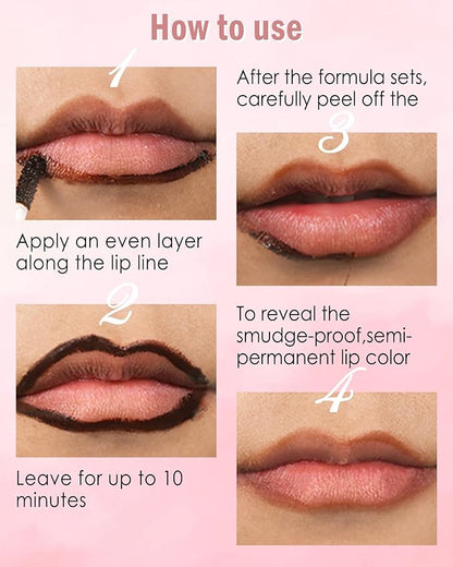 Peel Off Lip Liner Stain, Long Lasting Waterproof Lipliner Tattoo Stain, Transfer-Proof, High Pigmented Color Lipstain with Matte Finish, All-Day Stay Lipliner Makeup for Women, Neutral Mauve