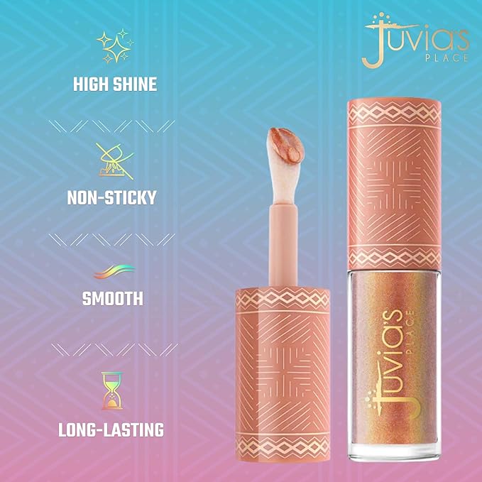 Juvia's Place Nubian Earth Glass Gloss Lip Gloss Oasis - Non-sticky Lip Makeup, Hydrating Lip Gloss, Tinted Lip Gloss, Shine & Glow Lip Makeup, Beauty & Personal Care Products for Lips