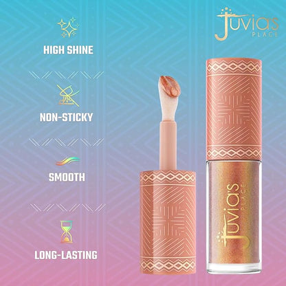 Juvia's Place Nubian Earth Glass Gloss Lip Gloss Oasis - Non-sticky Lip Makeup, Hydrating Lip Gloss, Tinted Lip Gloss, Shine & Glow Lip Makeup, Beauty & Personal Care Products for Lips