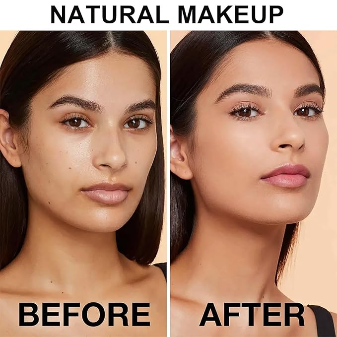 Foundation Set, 2Pcs Flawless Foundation and Makeup Spong Set for Natural Look, Waterproof, Medium Coverage, Matte Finish, Oil-Control, Odorless, Super Stay Up to 12 Hour (102 & 104)