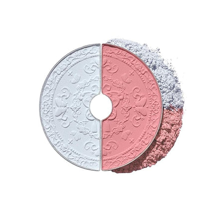 Flower Knows Butterfly Cloud Collar Rouge Box Highlighting & Blush Duo Powder 02 Seaborne Moon+Butterfly Cloud Collar Angled Powder Brush Frosty Wisteria