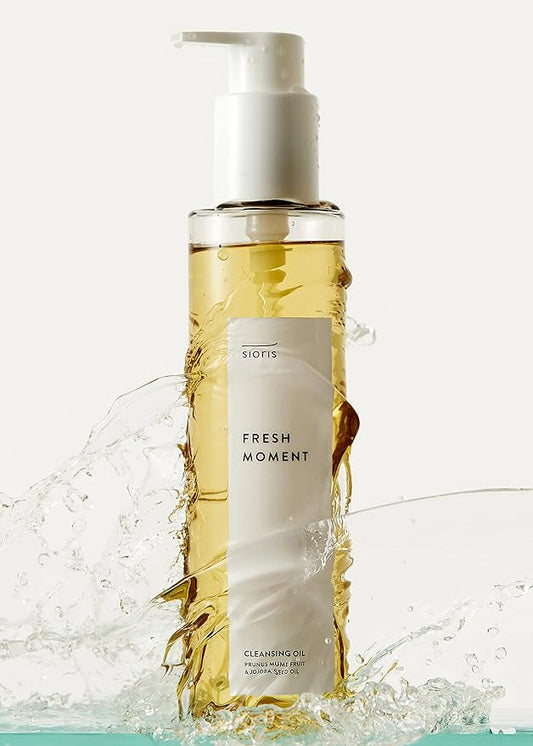SIORIS Fresh moment cleansing oil 6.76 fl. oz, Organic green plum oil gently melts away makeup and daily dirt with moisturizing for senseitive skin, Korean Facial Cleanser