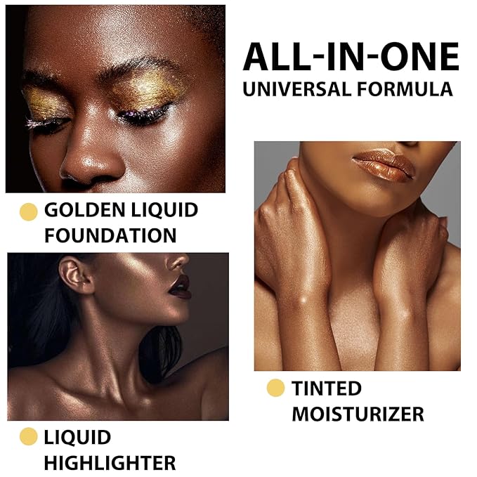 Liquid Illuminator Body Oil Glitter Waterproof 30ml Gold Glotion Highlighter Makeup Face Luminizer Moisturizing Light Shimmering Glow Non-sticky Long-lasting