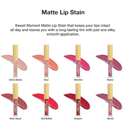 Sistar Sweet Moments Matte Lip Stain Long-Lasting Matte Finish Vivid High Pigment Colors Smooth and Sweet 1.5 mL / 0.05 fl. oz. (Vampire)