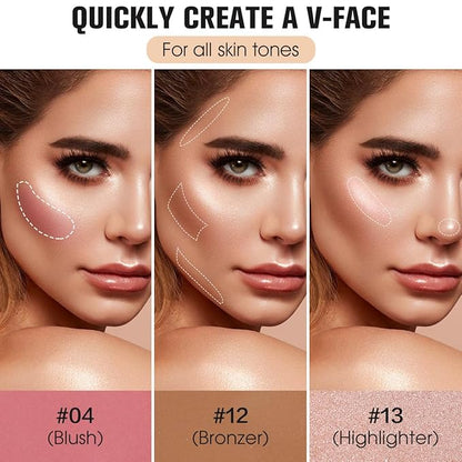 16 Colors Contour Palette Make up - Blush Highlighters Bronzer Powder All in one Makeup Palettes Contour Kit - Face Cosmetics Gifts for Women Beauty for Festivals