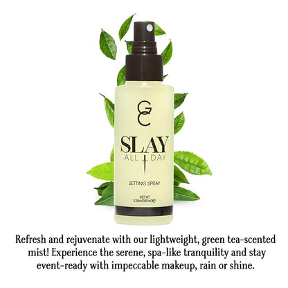 Gerard Cosmetics Slay All Day Makeup Setting Spray (Green Tea Scented), Matte Finish with Oil Control, Cruelty Free, Long Lasting Finishing Spray, 3.38oz (100ml)