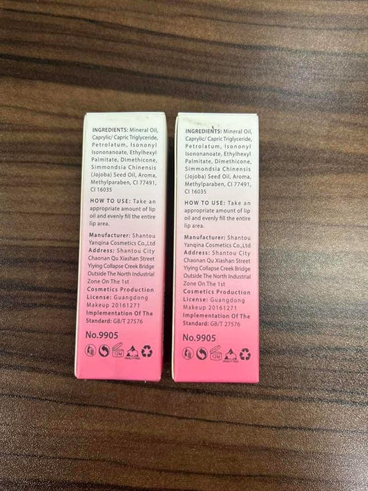 Hydrating Lip Glow Oil - 2PCS Tinted Moisturizing Lip Gloss Plumping Long-Lasting Shiny Fruit Flavor Lip Stain, 0.10 Fl Oz (Raspberry&Green Apple)