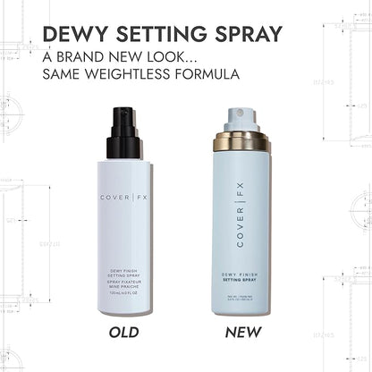 COVER FX Dewy Finish Setting Spray - Makeup Finishing Spray - Shea Butter & Aloe - 4 Fl Oz