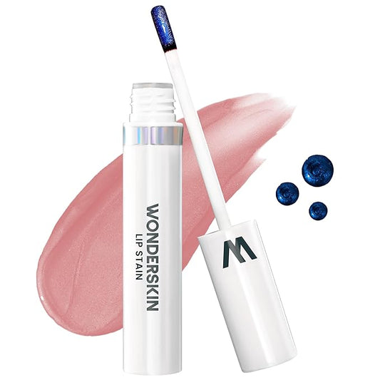 Wonderskin Lip Stain Peel Off Masque (XOXO), with Lip Scrub and Clear Lip Gloss
