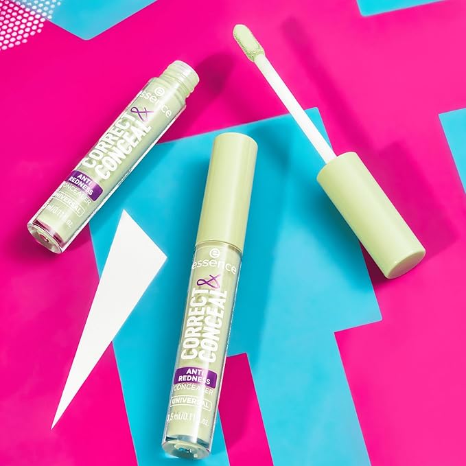 essence | Correct & Conceal Anti-Redness Concealer | Neutralizes Redness with Soothing Aloe Vera | Vegan & Cruelty-Free (100 | Green)