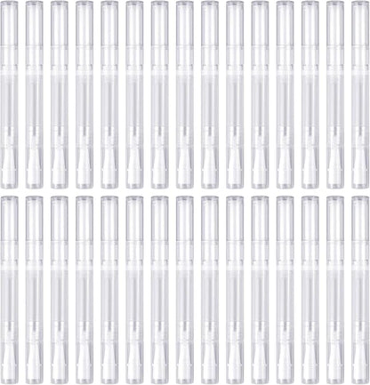 Awpeye 30Pack 3ML Transparent Twist Pens, Empty Nail Oil Pen Brush Cosmetic Lip Gloss Container Applicators