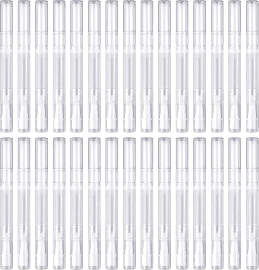 Awpeye 30Pack 3ML Transparent Twist Pens, Empty Nail Oil Pen Brush Cosmetic Lip Gloss Container Applicators