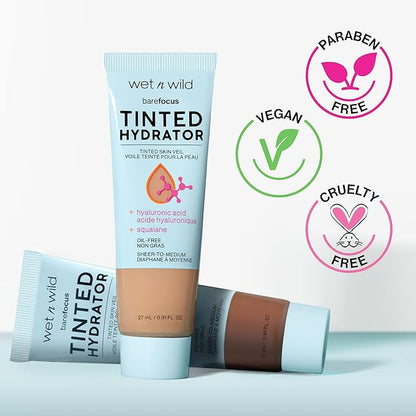 wet n wild Bare Focus Tinted Hydrator Matte Finish, Medium Tan, Oil-Free, Moisturizing Makeup | Hyaluronic Acid | Sheer To Medium Coverage (Pack of 2)