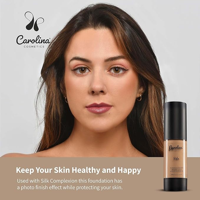 Plant-Based Foundation in Palm Shade - Hydrating, Pore-Minimizing & Buildable Coverage - Vegan, Non-GMO, Gluten-Free, Paraben-Free- Sun Protection - 1Fl Oz