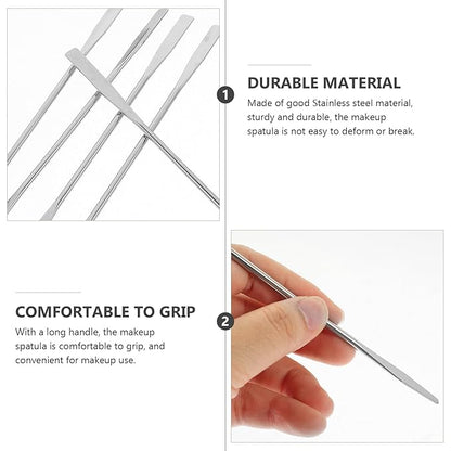 6 Pcs Stainless Steel Makeup Spatula Stir Tool Double Head Cosmetics Palettes Makeup Mixer