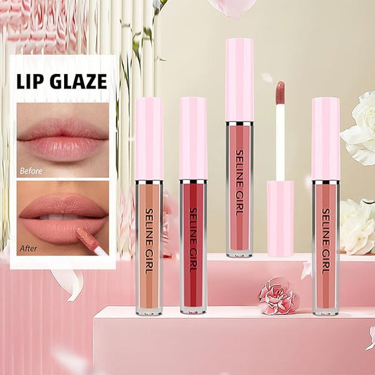 Matte Lip Gloss, Lip Gloss Silky Smooth Finish, Lipgloss Makeup Colorful and Creamy Texture, Lipstick for Every Occasion, Lip Oil Moisturizing and Hydrated #08