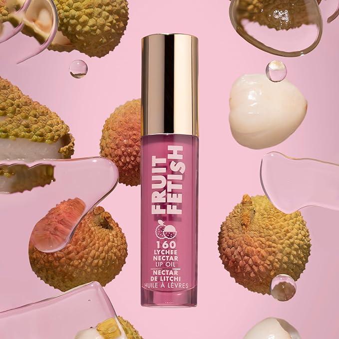 Milani Fruit Fetish Lip Oil with Vitamin E for Instant Hydration, Fruit Extract Infused Lip Treatment and Moisturizing Lip Gloss - Lychee Nectar
