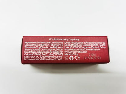 ITY Velvet Matte Finish Lip Stain-Mousse Textured Lip Clay, Red Shade, Conceals Lip Lines, Rich Pigment Lip Tint Lipsticks, 0.14 oz (4g) in Ruby