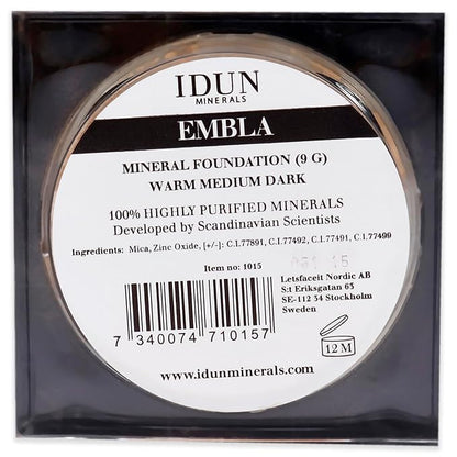 Mineral Powder Foundation - Longwear, Lightweight, Smooth Powder Formula - Blurring, Skin-Perfecting Finish - Vegan and Cruelty Free Formula - 015 Embla - 0.25 oz