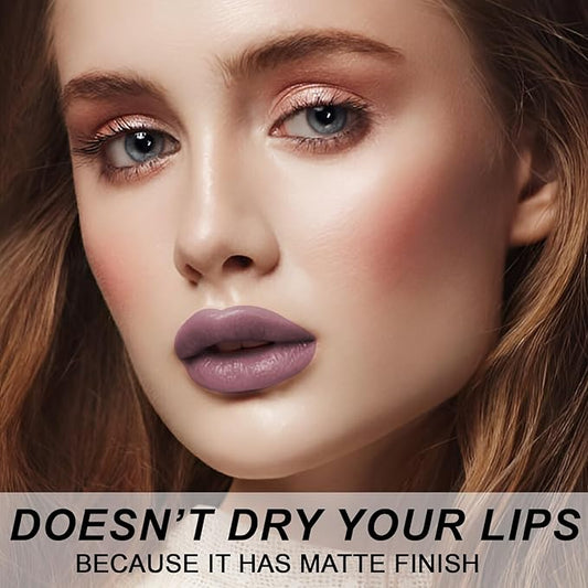 Matte Bullet Long Wear Lipstick - Vegan and Cruelty-Free - Smudge and Waterproof Matte Lipstick with Moisturizing Formula - All Day Comfort - (Mauve Magic #18)
