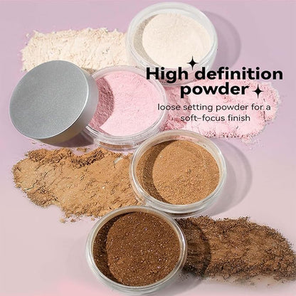 Shimmer Finish Setting Powder,Pink Translucent Setting Powder,Oil Control,Waterproof,Makeup Finishing Long-Lasting,Shimmer Powder for All Skin Types,Kimchi Setting Powder,Face Powder Makeup
