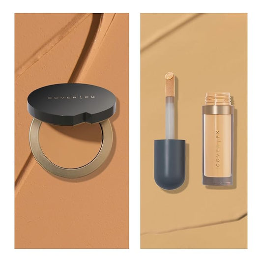 Cover FX Discoloration Kit: Total Coverage Cream Foundation - M5 + Skin Discovered Longwear Concealer, M4 - Full Coverage