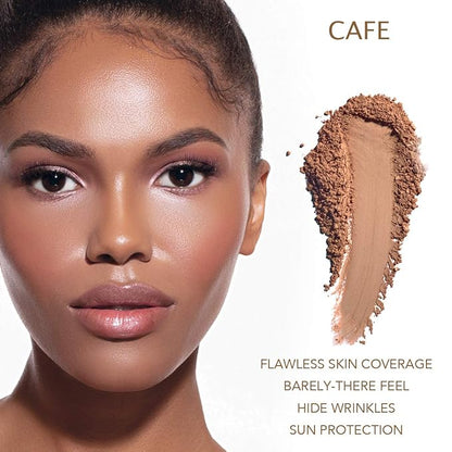 Bellaterra Cosmetics Mineral Powder Foundation | Long-Lasting All-Day Wear | Buildable Sheer to Full Coverage – Matte | Sensitive Skin Approved | Natural SPF 15 (Cafe) 9 grams