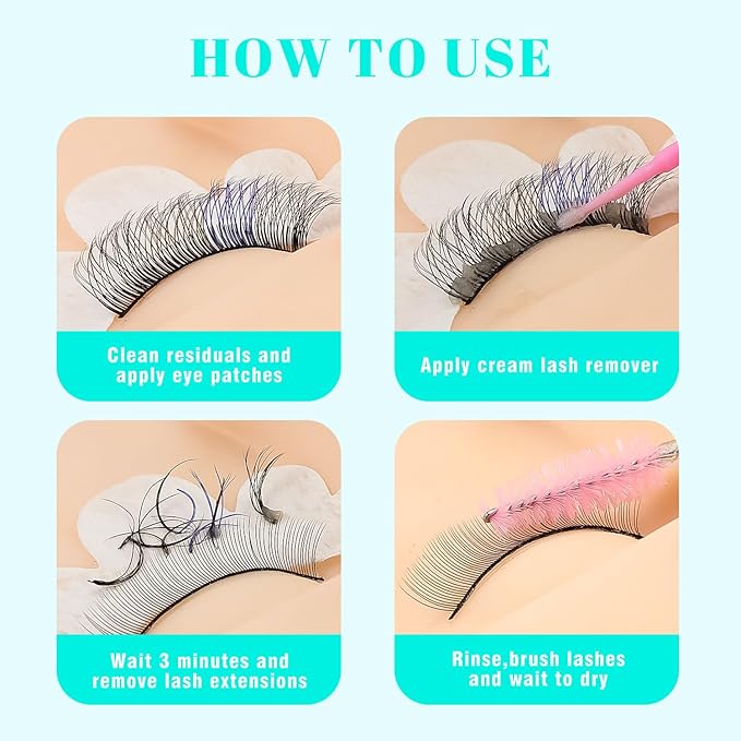 VAVALASH Lash Remover For Lash Extensions Eyelash Extension Cream Remover Low Irritation Cream Remover for Sensitive Skin Fast Dissolution Professional Eyelash Extensions Salon Use(15g)