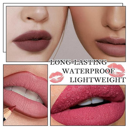 12 Colors Matte Lip Liner Set,Velvet Long Lasting Professional Nude Lip Liner Pencil,Waterproof Non-marking Lip Liner Stain Lipliner Set
