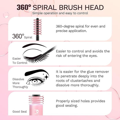 Lash Remover for Lash Extensions 10ml, Eyelash Glue Remover Self-Use at Home DIY Eyelash Extension Remover Non-irritating Soothing Oil Texture Lash Clusters Clear Remover PITHER