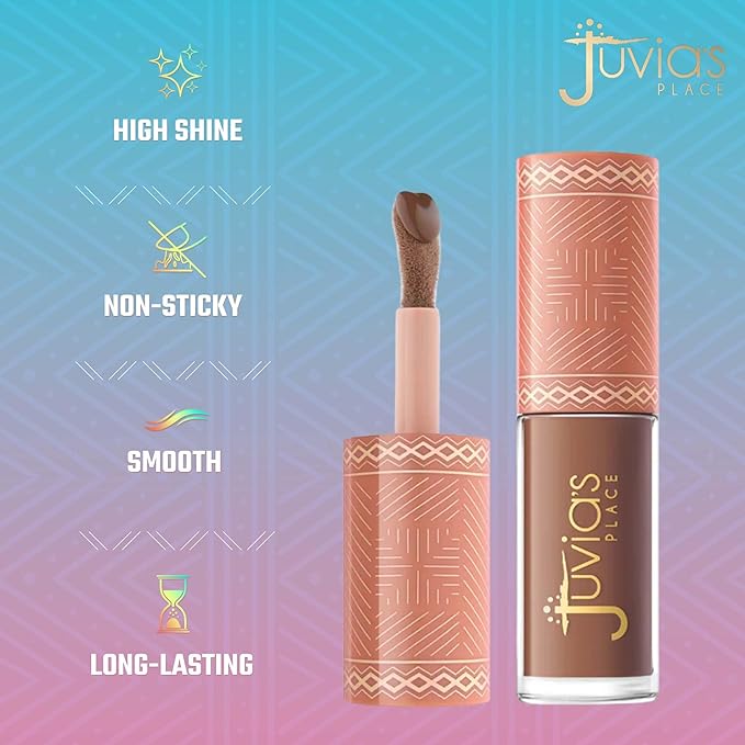 Juvia's Place Nubian Earth Lip Reflect Lip Gloss Nubian Nude - Non-sticky Lip Makeup, Hydrating Lip Gloss, Tinted Lip Gloss, Shine & Glow Lip Makeup, Beauty & Personal Care Products for Lips