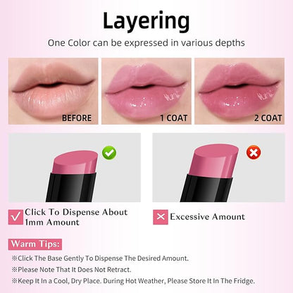 KIMUSE Lip Plumper, Hydrating Korean Lip Gloss, Click Tinted Lip Balm Solid Lipstick for Plumps & Moisturizes, Long-wearing All-in-one Lip Plumping, Gloss, Balm