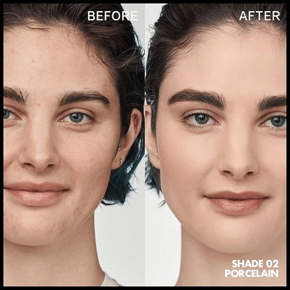 FOCALLURE 2 Pcs Liquid Foundation, Skin Evolution Foundation + Concealer, Full Coverage Foundation Makeup, Durable, Waterproof, Oil-Control, Hides Wrinkles & Lines, Porcelain