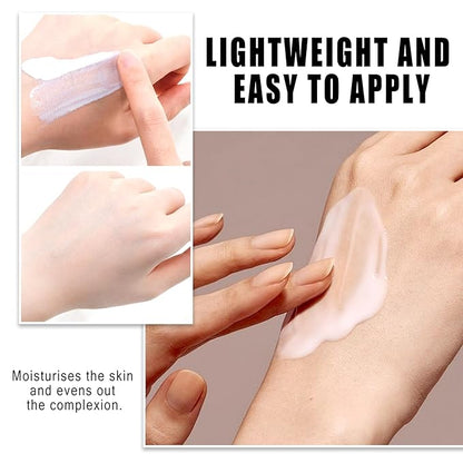 2PCS Color Changing Liquid Foundation,Full Coverage Foundation Set for Face Primer Base Makeup,Oil Control Lightweight Cream Concealer,Long-Lasting BB Cream Concealer with Makeup Sponge