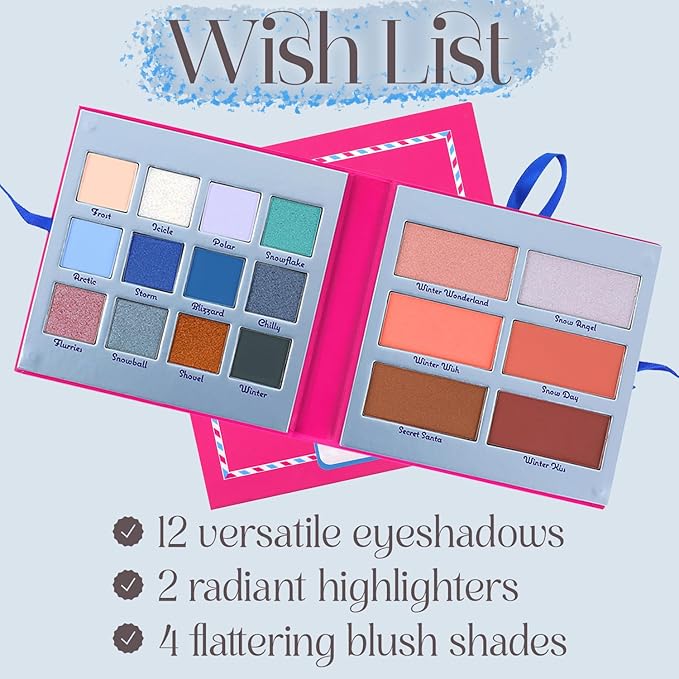 Profusion Cosmetics Wish List 18 Shade Makeup Palette, Richly Pigmented Multi Finish Eyeshadow, Highlighter, and Blush for Dazzling Eyecatchy Looks