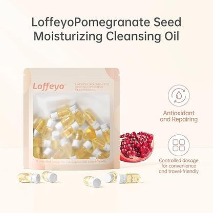 Pomegranate Seed Moisturizing Cleansing Oil Makeup Remover, 20 Individually Mini Size Packaged Units, Travel Essential & Controlled Dosage