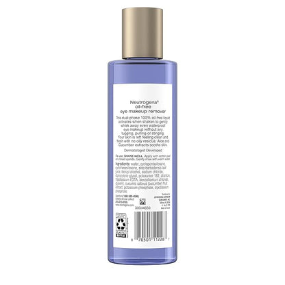 Neutrogena Gentle Oil-Free Eye Makeup Remover & Cleanser for Sensitive Eyes, Non-Greasy Makeup Remover, Removes Waterproof Mascara, Dermatologist & Ophthalmologist Tested, 8.0 fl. oz (Pack of 2)