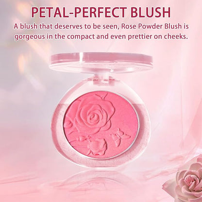 Blush Makeup,Rose Pattern Tint Blush, Lasting Moisturising,Natural shine，Waterproof, Gradual Blush
