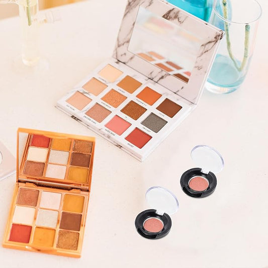 Round Eyeshadow Cases : 8pcs Empty Makeup Eyeshadow Box Travel Eyeshadow Boxes Round Compact Blushes Highlighters Eyeshadow Makeup Organizer Cosmetic Containers with Tin Liner