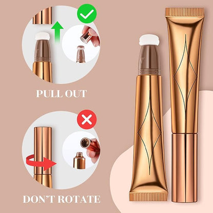 Highlighter Beauty Wand, Liquid Face Highlighter Stick with Cushion Applicator, Long Lasting Smooth Natural Matte Finish, Lightweight Blendable Super Silky Cream Highlighter Stick (04#