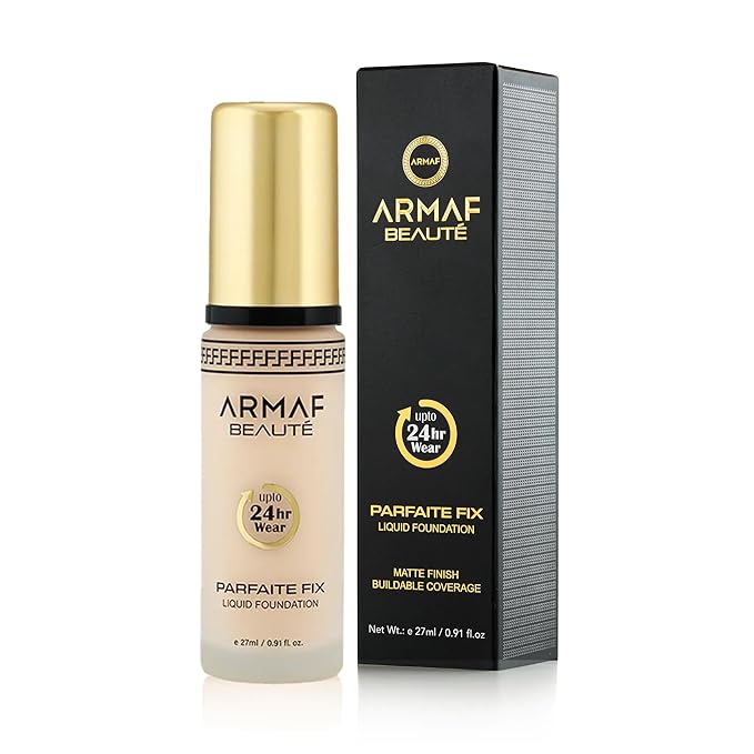Armaf Beauté Parfaite Fix Liquid Foundation Makeup: Full Coverage Liquid Foundation | Water Resistant, Lasts Up To 24 Hours | 27 ml/0.91 fl. Oz | Fair
