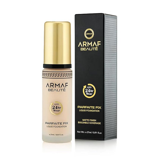 Armaf Beauté Parfaite Fix Liquid Foundation Makeup: Full Coverage Liquid Foundation | Water Resistant, Lasts Up To 24 Hours | 27 ml/0.91 fl. Oz | Fair