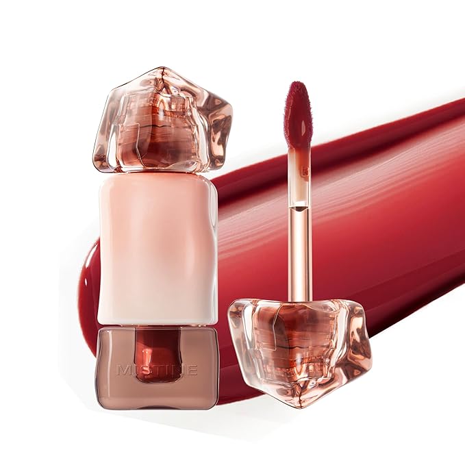 Mistine Lip Gloss Thai latte Long Lasting Lip Glaze Non-sticky Lip Tint Gloss with 1% Peptide Glossy Finish L08 Coconut Island Sunset 0.1 fl oz 1 Count