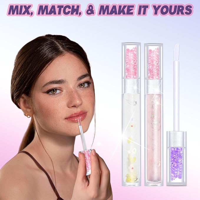Empty Lip Gloss Tubes,10PCS Lip Gloss Tubes 3ml Diamond Lip Gloss Tubes Empty Lip Gloss Making Supplies for DIY Beginner Makeup & Travel, Lip Gloss Containers Empty Lip Gloss Bottles