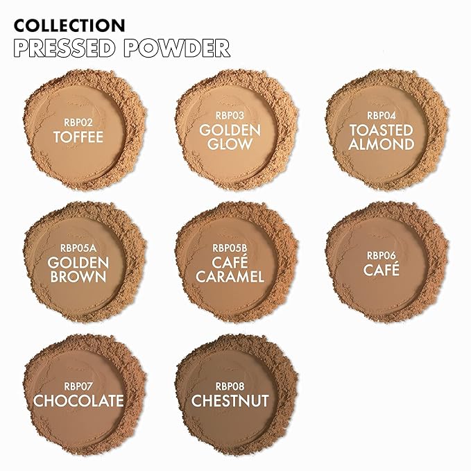 Ruby Kisses No More Blemish Face Powder with Salicylic Acid Korean Makeup Matte Finish Full Coverage Pressed Powder (Chocolate)